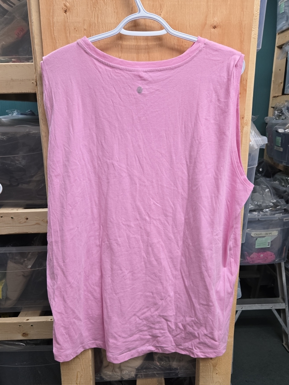 Zella Size L Pink Oversized Cotton Tank Top - Picture 3 of 6